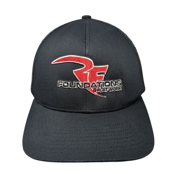 Foundations & Flat Work Snapback Trucker Hat Black OS Mesh Back Pacific Headwear - Picture 1 of 9